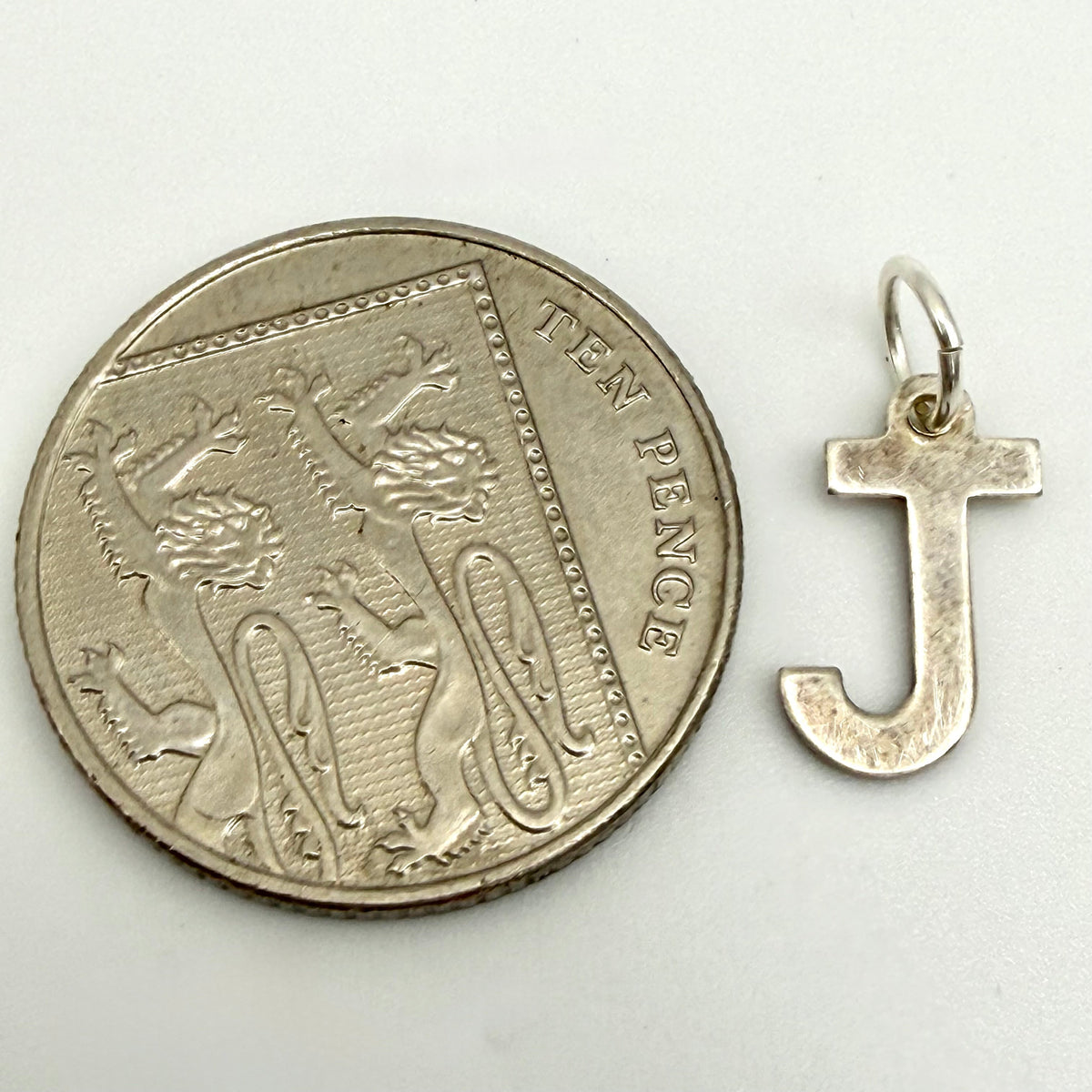 Vintage Sterling Silver Letter J Charm