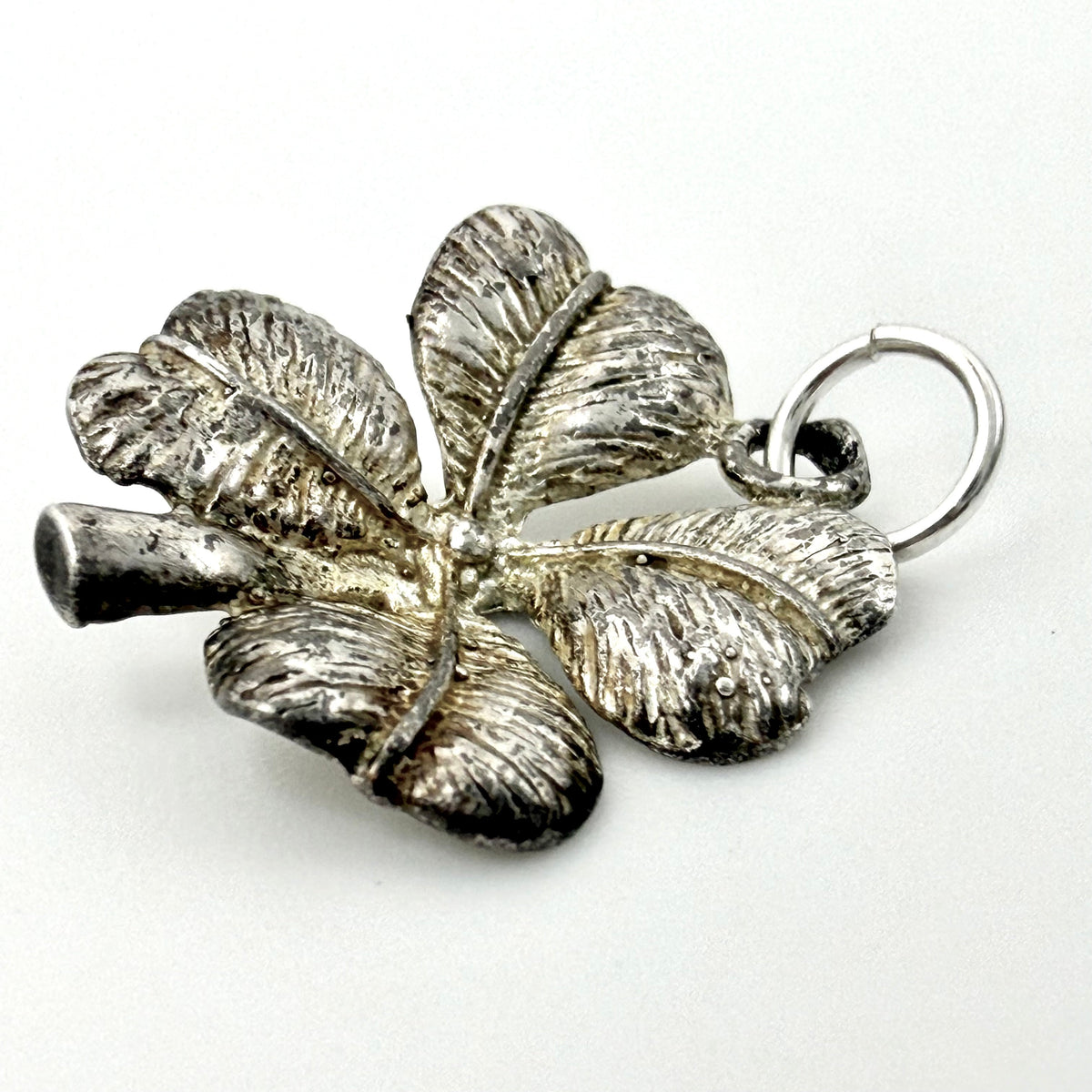 Vintage Sterling Silver Four Leaf Clover Charm