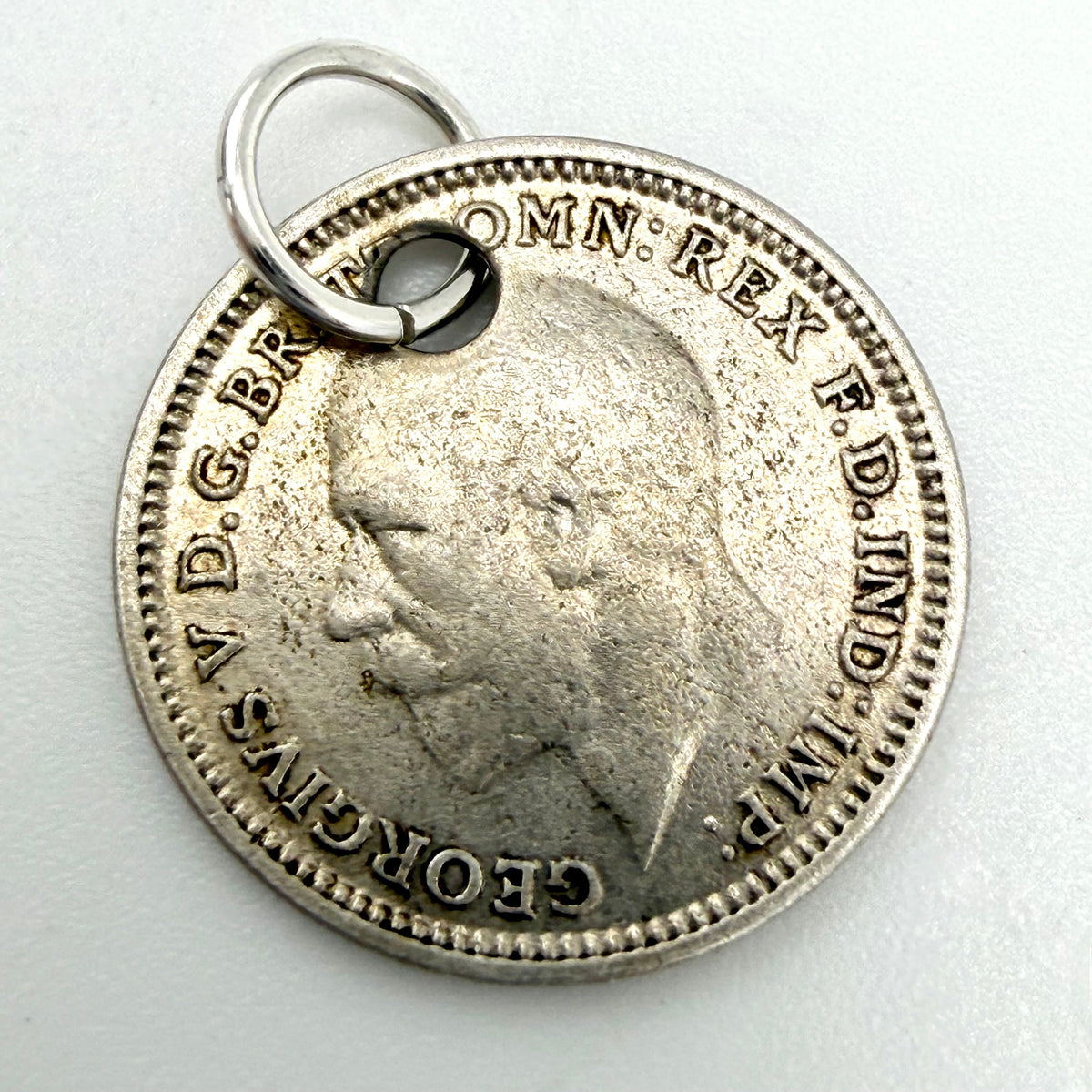 Vintage 1934 Silver Threepence Coin Charm