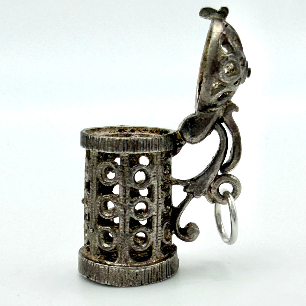 Vintage Sterling Silver Ornate Tankard Charm
