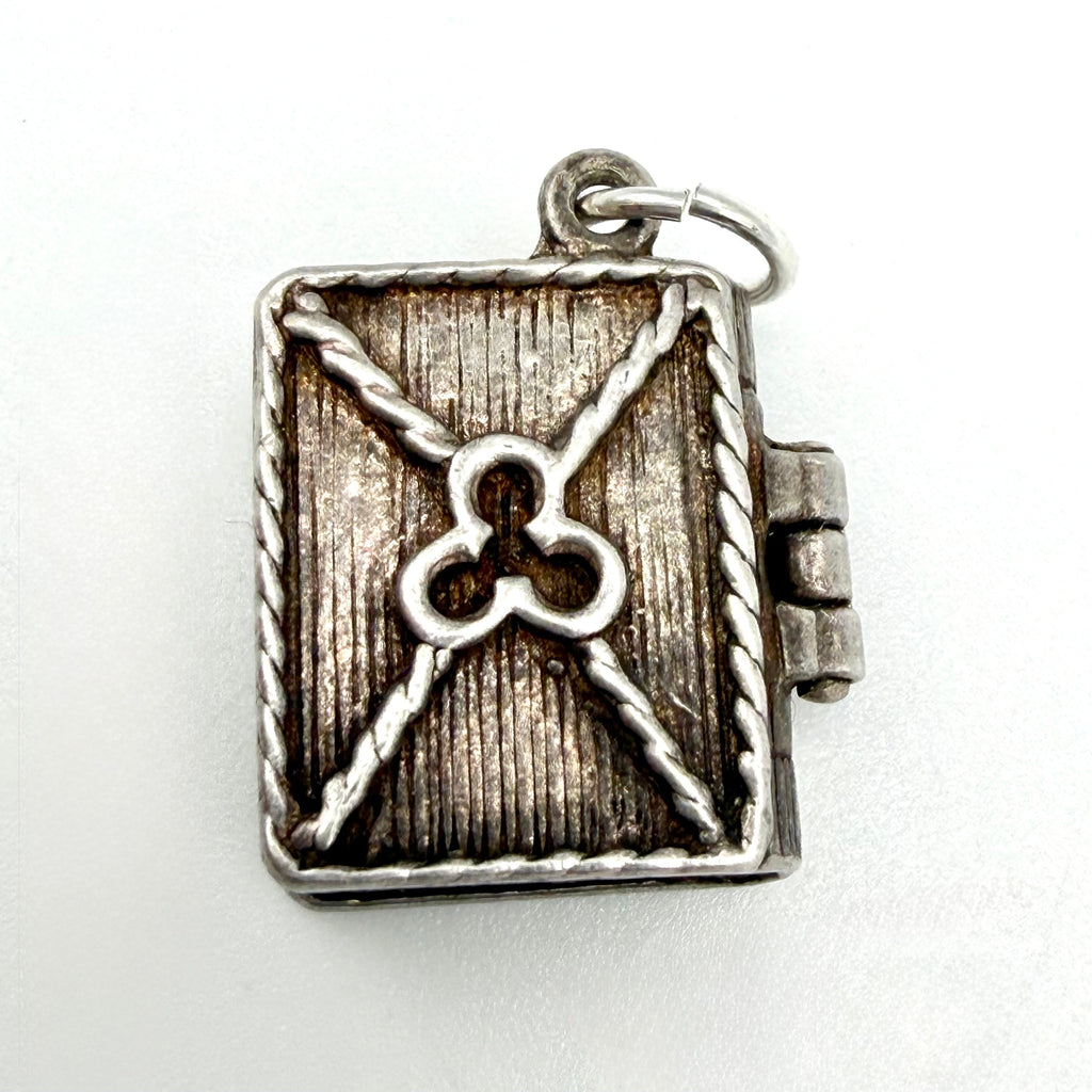 Vintage Sterling Silver Holy Bible Book Charm