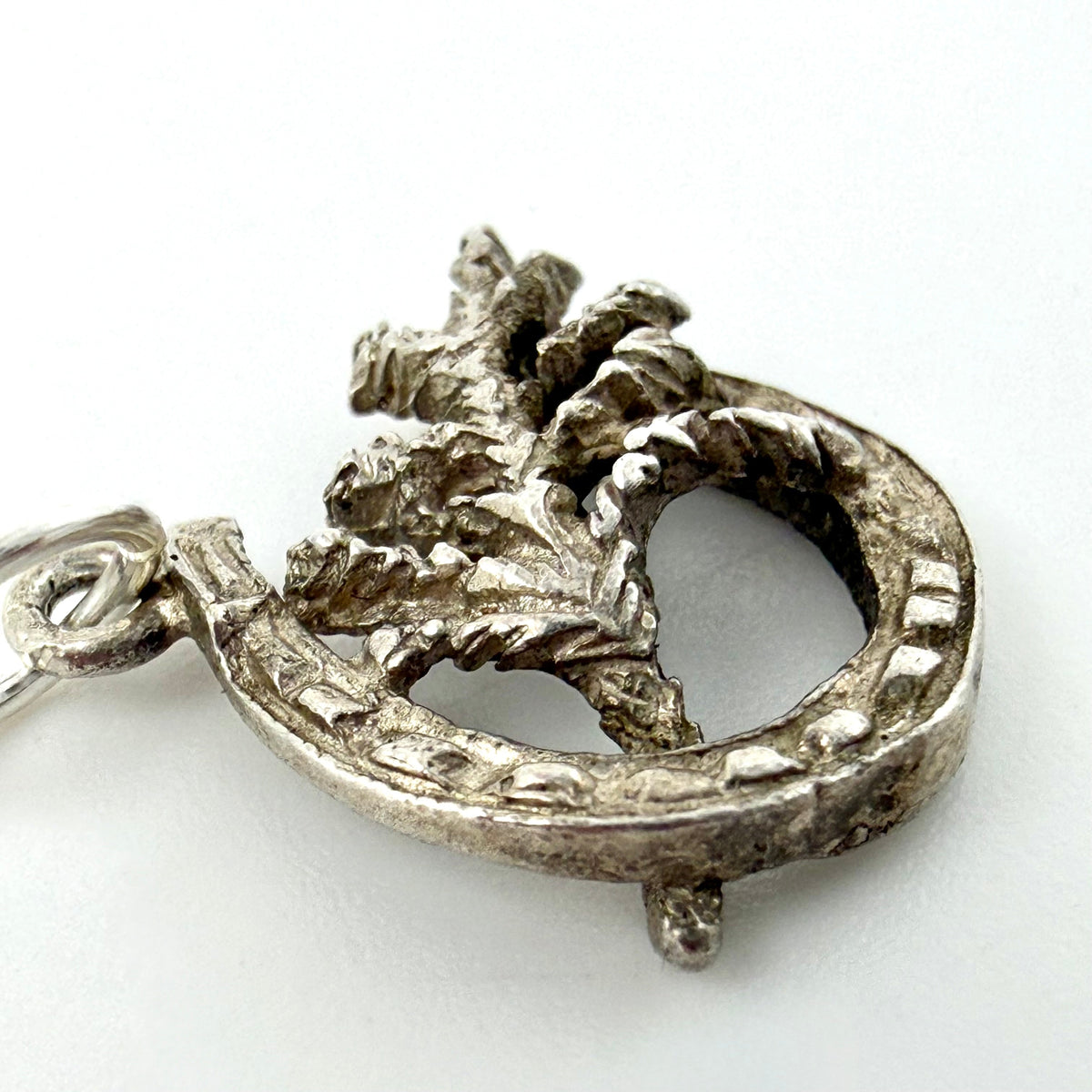 Vintage Sterling Silver Lucky Heather Horseshoe Charm