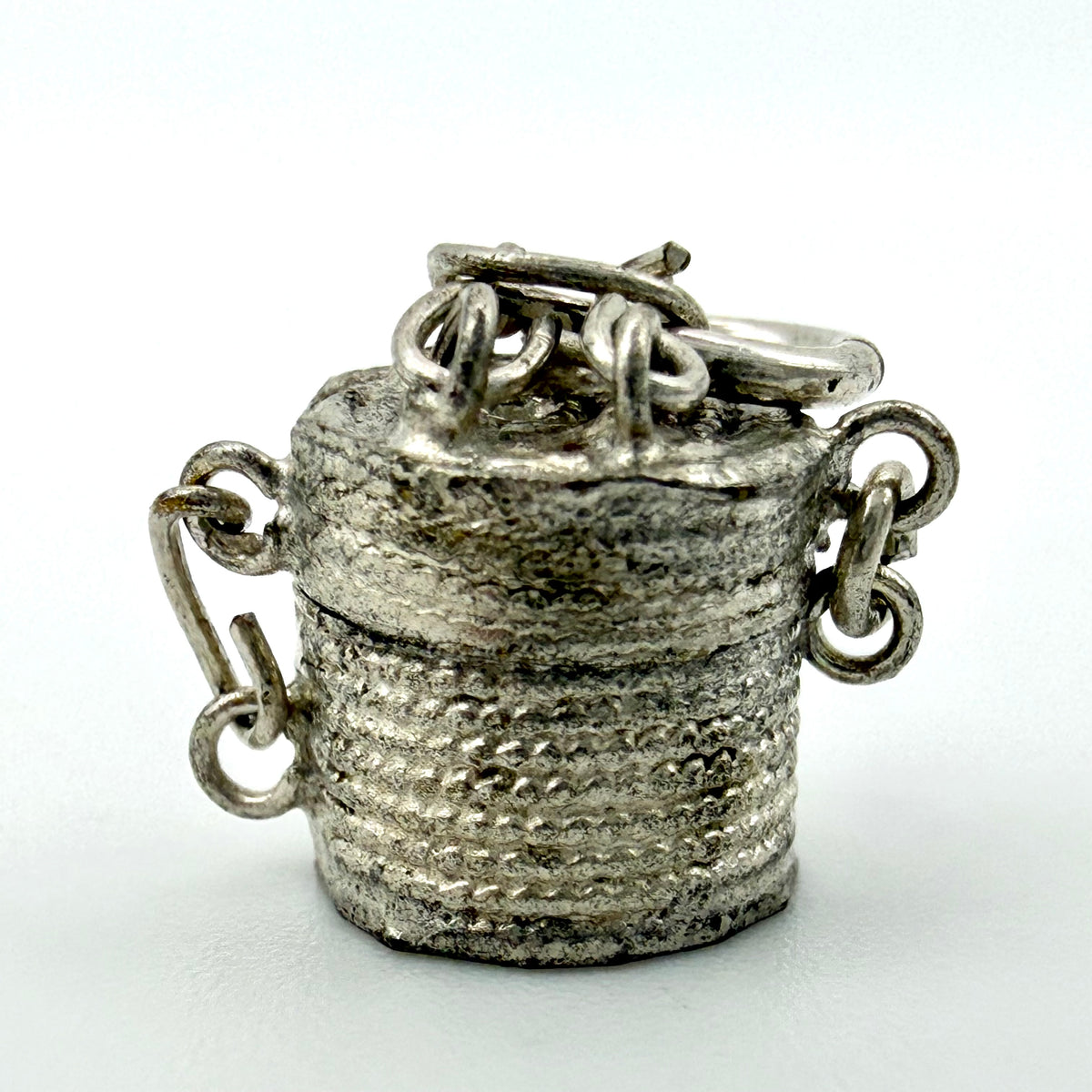 Vintage 925 Sterling Silver Dustbin Bin Charm - Pats Silver