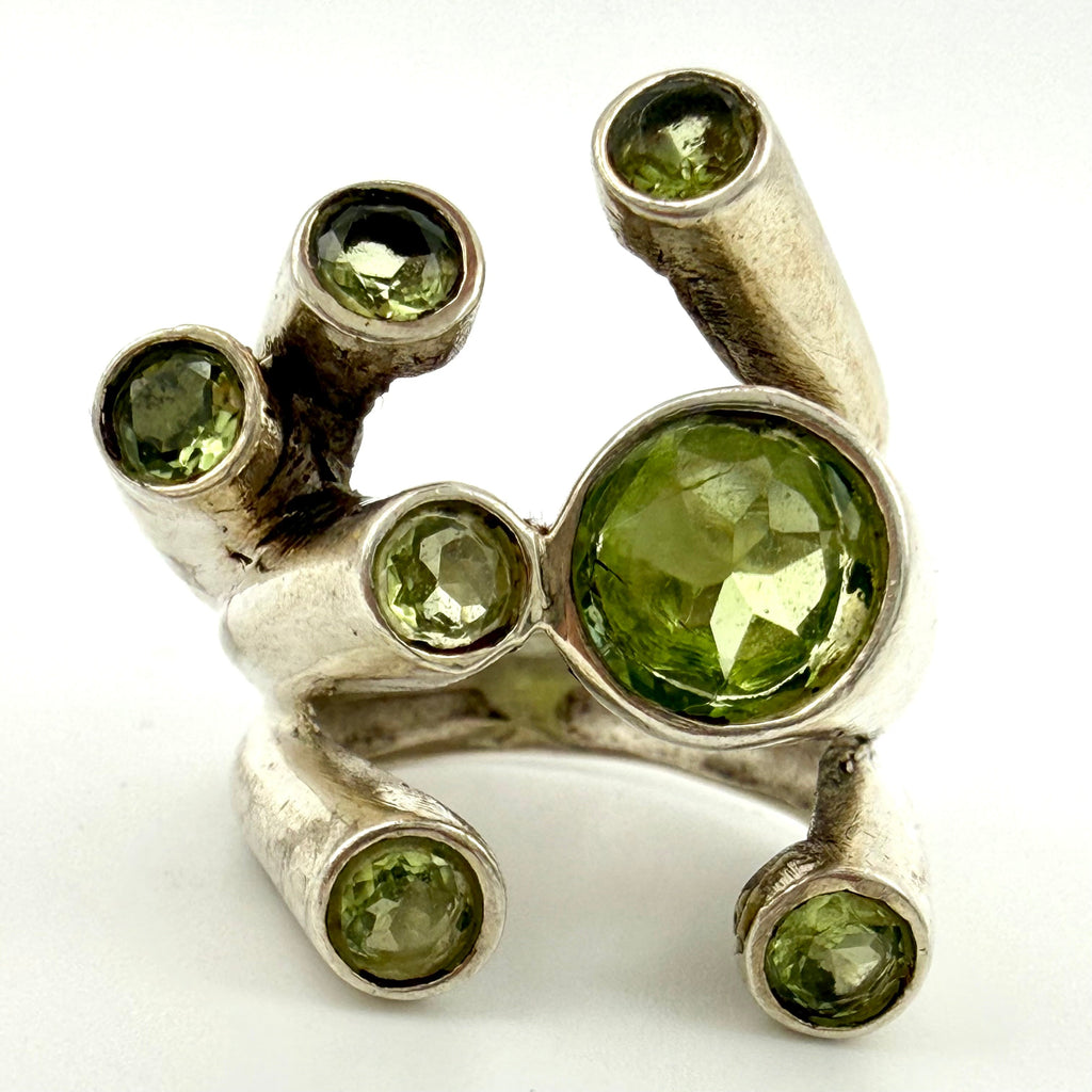 Vintage Sterling Silver Peridot Ring