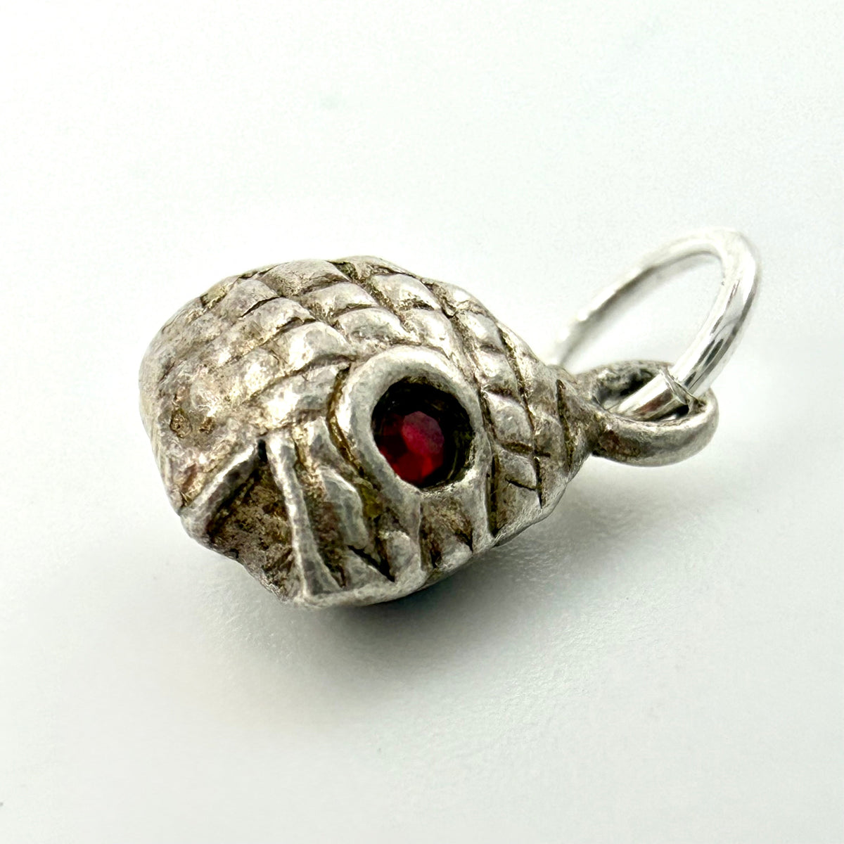Vintage sterling silver fish head charm