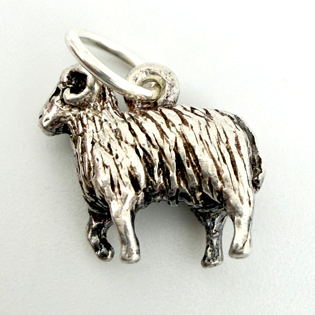 Vintage Sterling Silver Ram Sheep Charm
