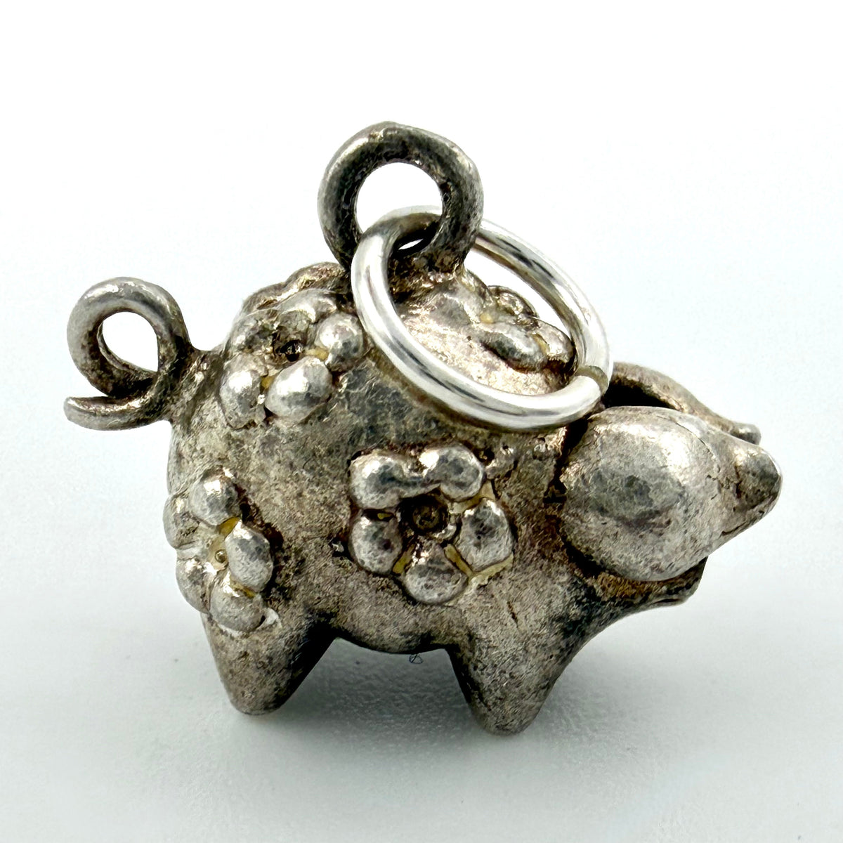 Vintage Sterling Silver Pig Charm