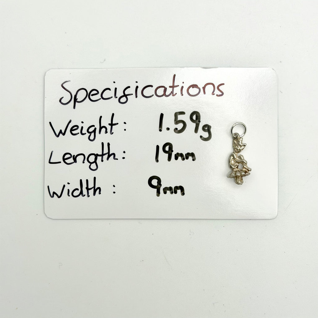 Vintage 925 Sterling Silver Imp On Toadstool Charm