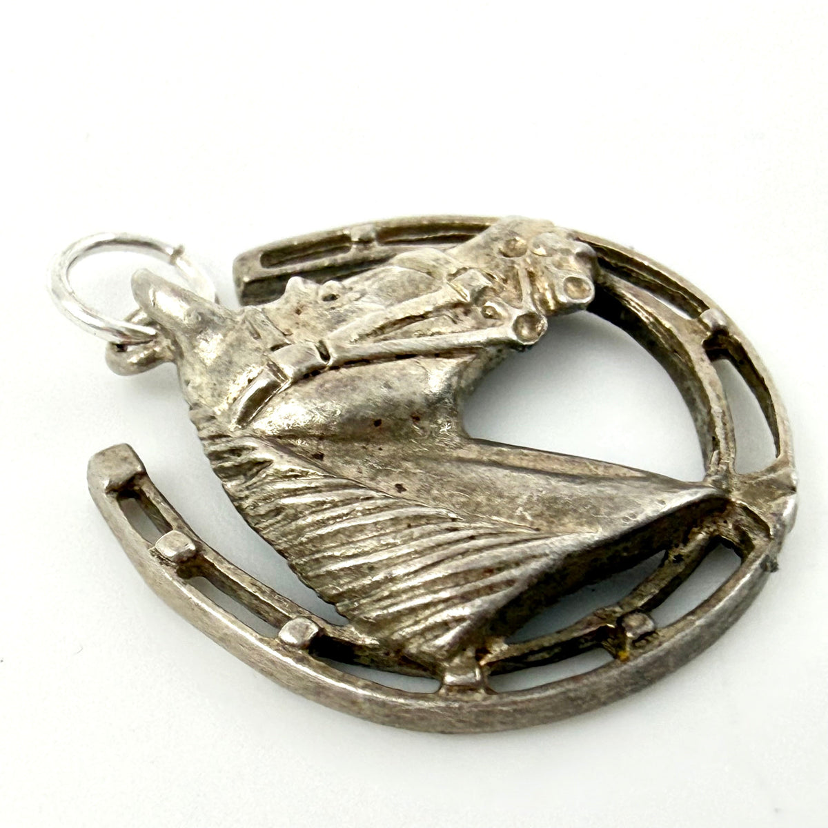 Vintage Sterling Silver Horse Head Horseshoe Charm
