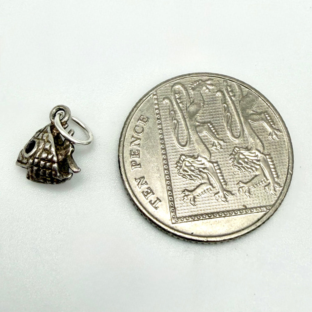 Vintage sterling silver fish head charm