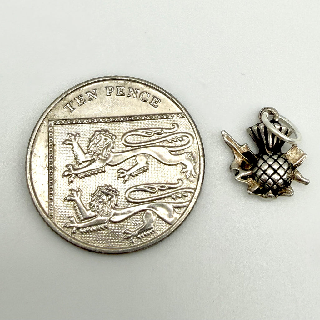 Vintage 925 Sterling Silver Scottish Thistle Charm