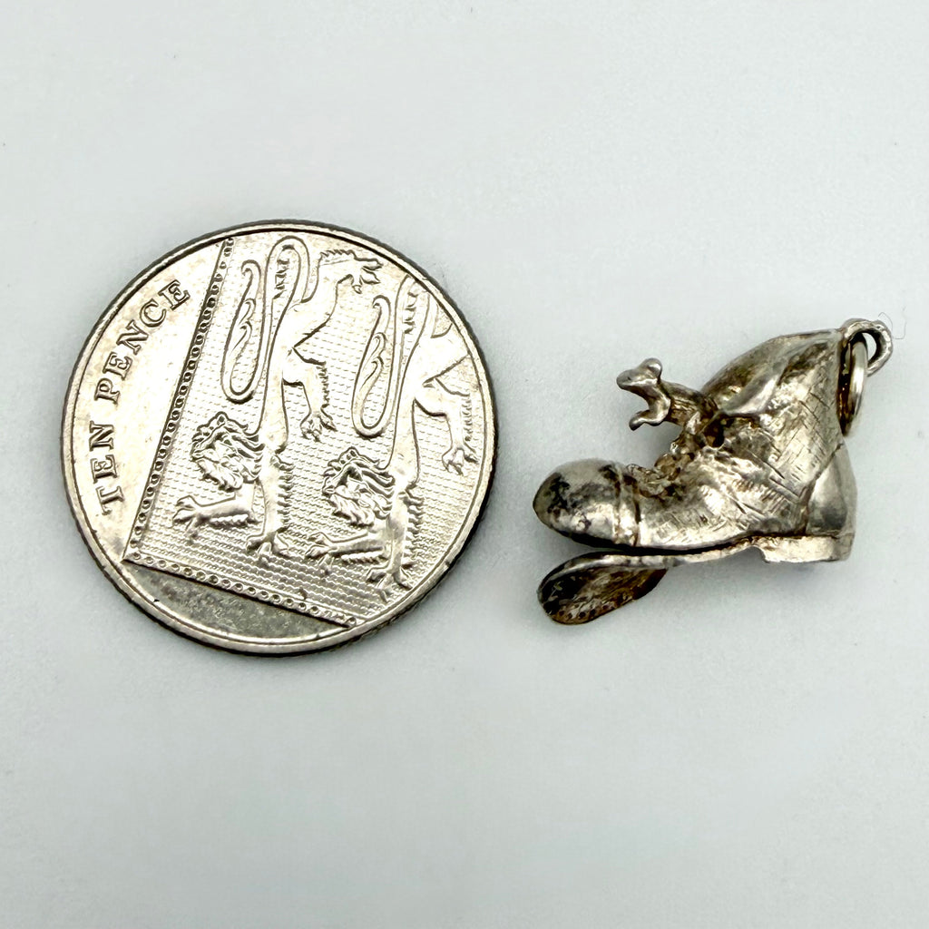 Vintage 925 Sterling Silver Mice in Boot Charm - Pats Silver