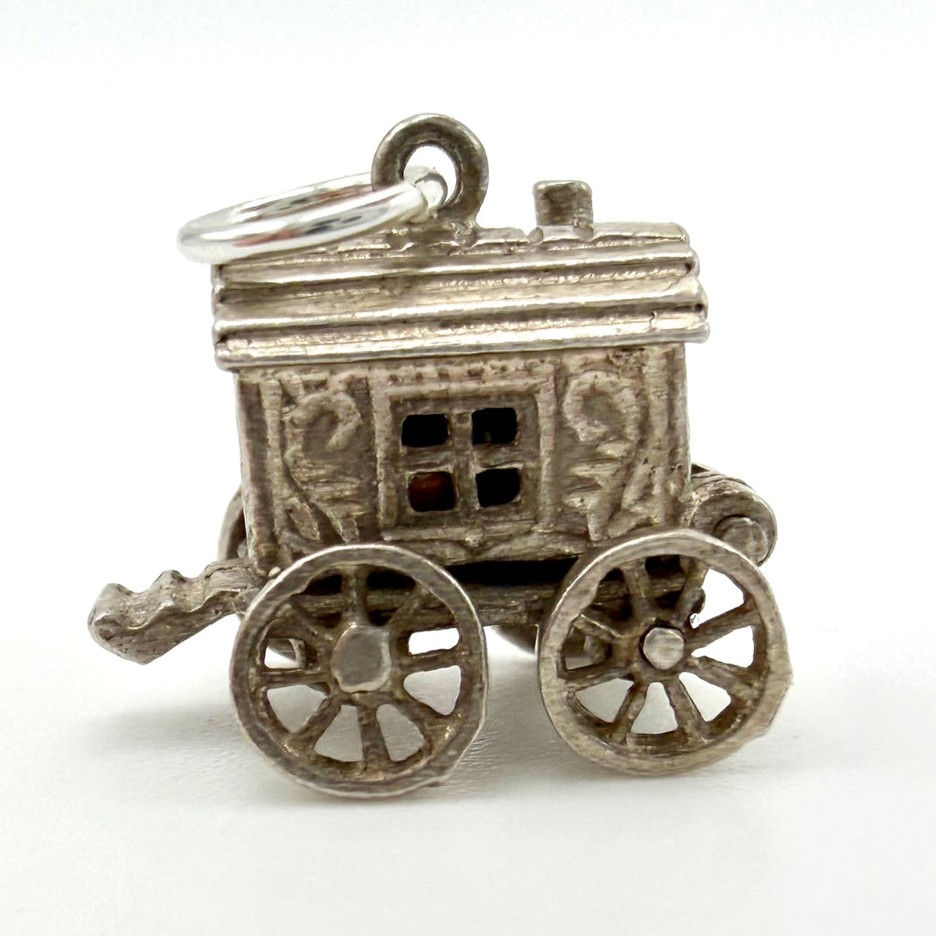 Vintage Sterling Silver Travellers Caravan Charm