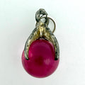 Vintage Sterling Silver Pink Glass Orb Charm