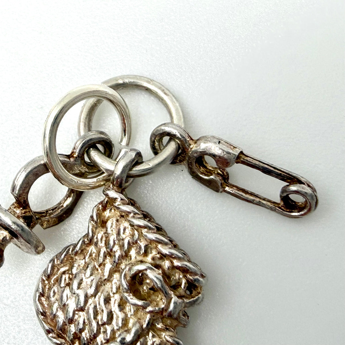 Vintage 925 Sterling Silver Baby Dummy Bootie Safety Pin Charm