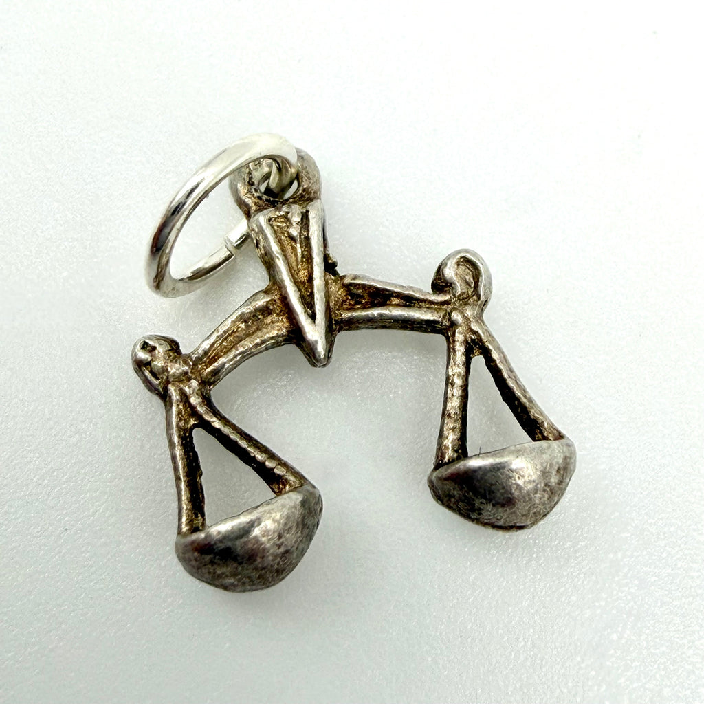 Vintage 925 Sterling Silver Libra Scales Charm