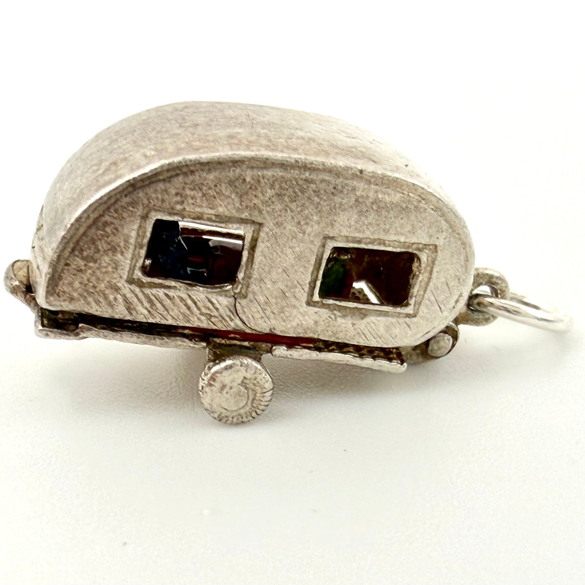 Vintage Sterling Silver enamel caravan charm