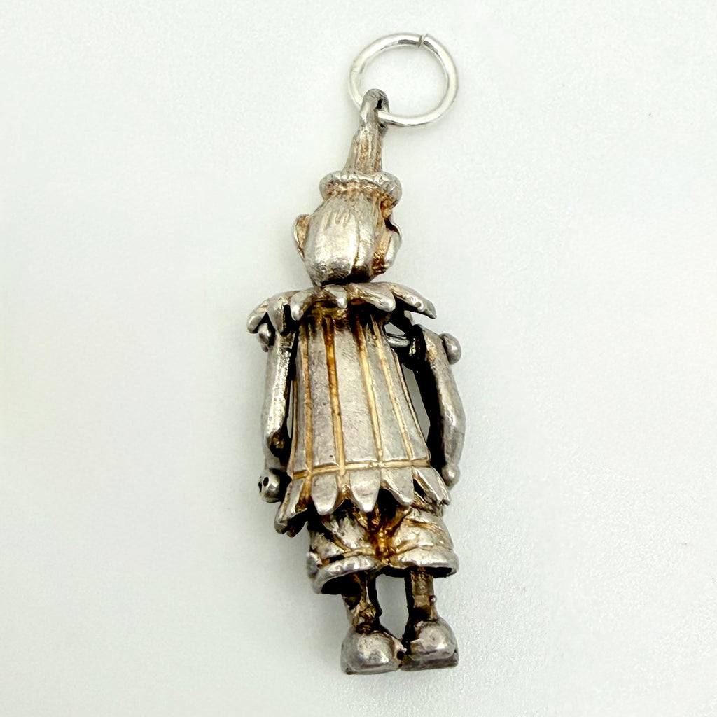 Vintage Sterling Silver clown Charm