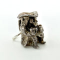 Vintage sterling silver Toby jug charm, side view showing figure detail