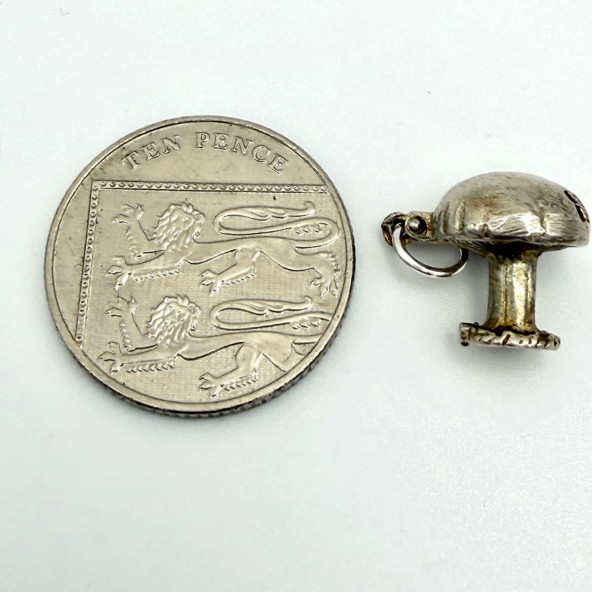 Vintage Sterling Silver mushroom house Charm