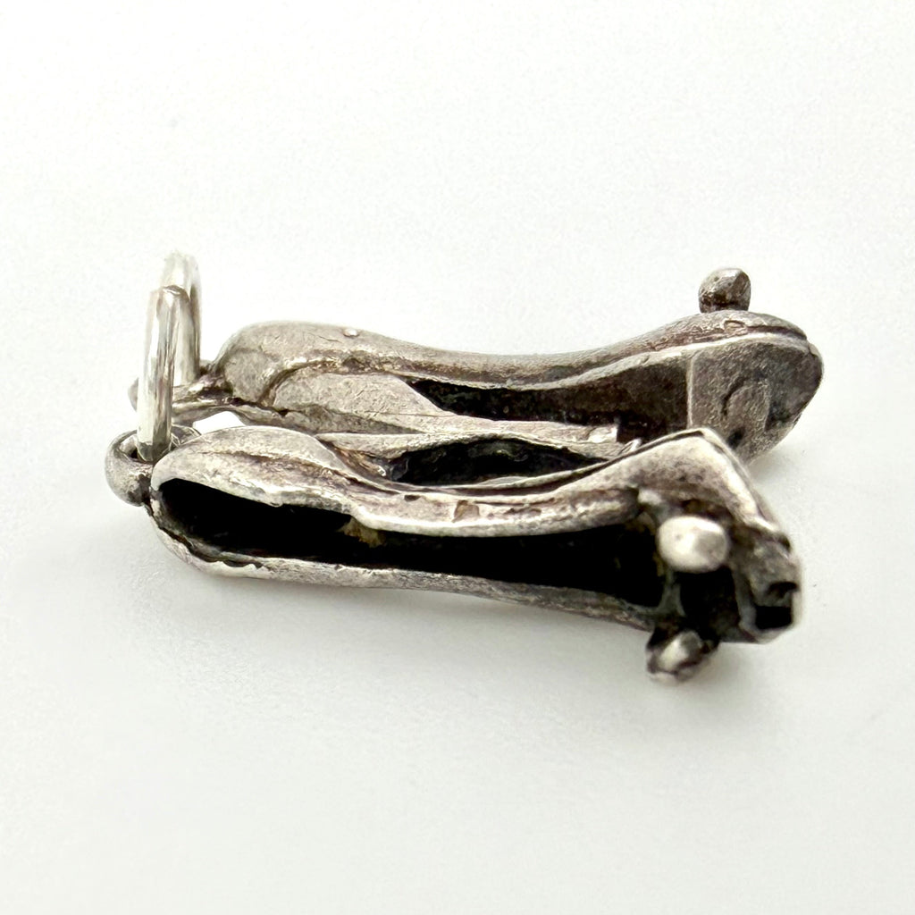 Vintage 925 Sterling Silver Pair of High Heel Stiletto Shoes Charm