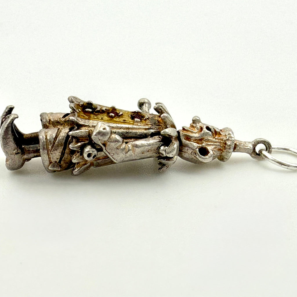 Vintage Sterling Silver clown Charm