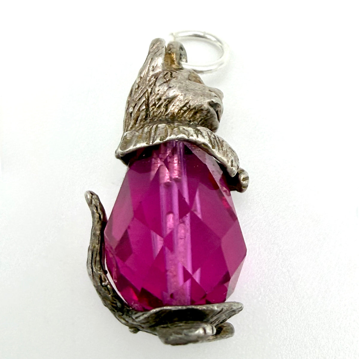 Vintage Sterling Silver Cat Charm