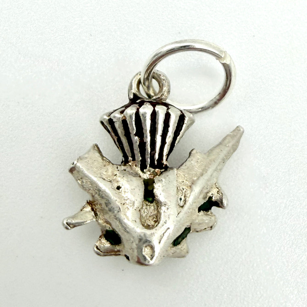 Vintage 925 Sterling Silver Scottish Thistle Charm