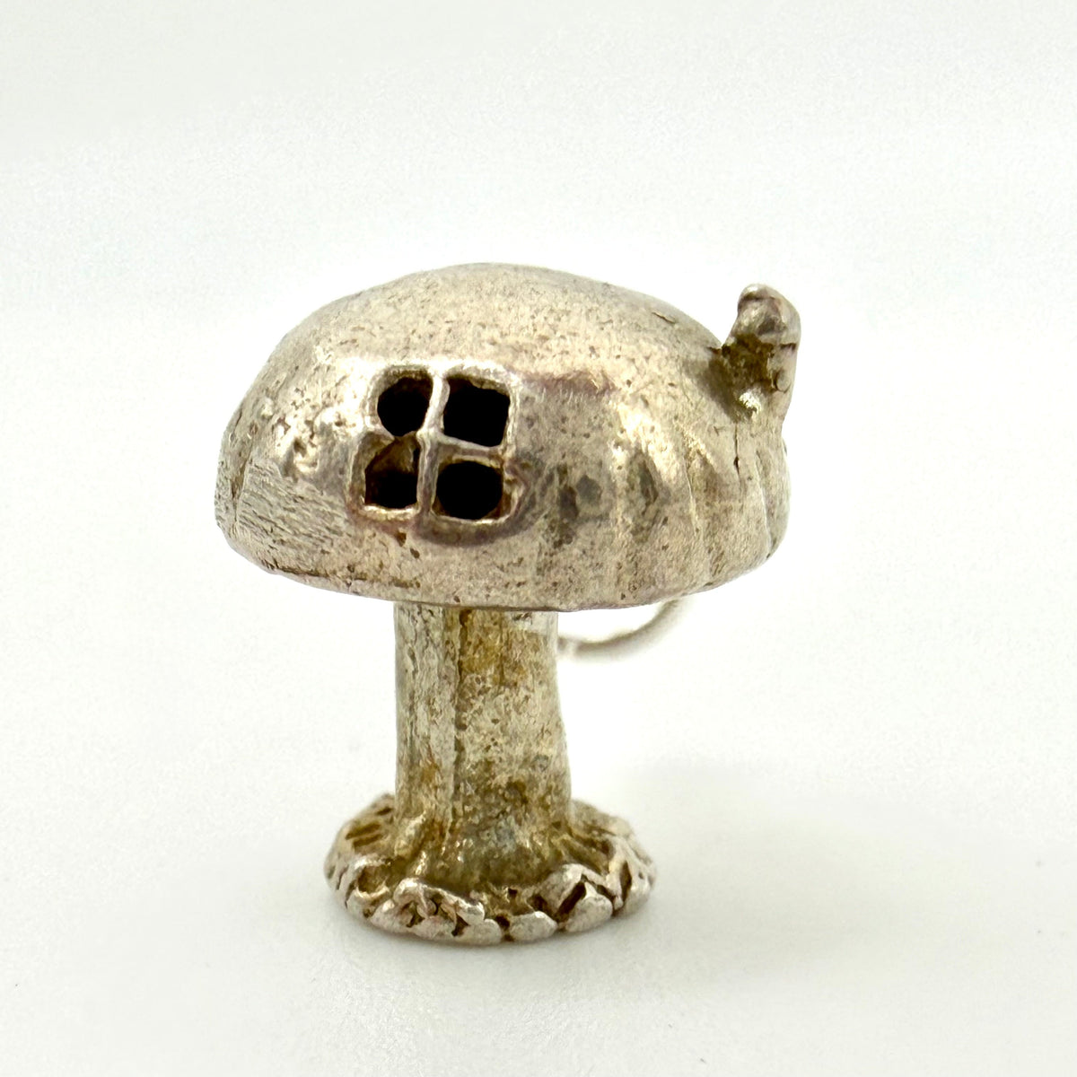 Vintage Sterling Silver mushroom house Charm