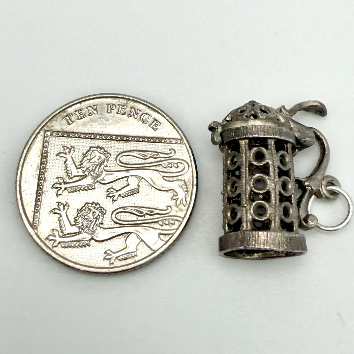 Vintage Sterling Silver Ornate Tankard Charm