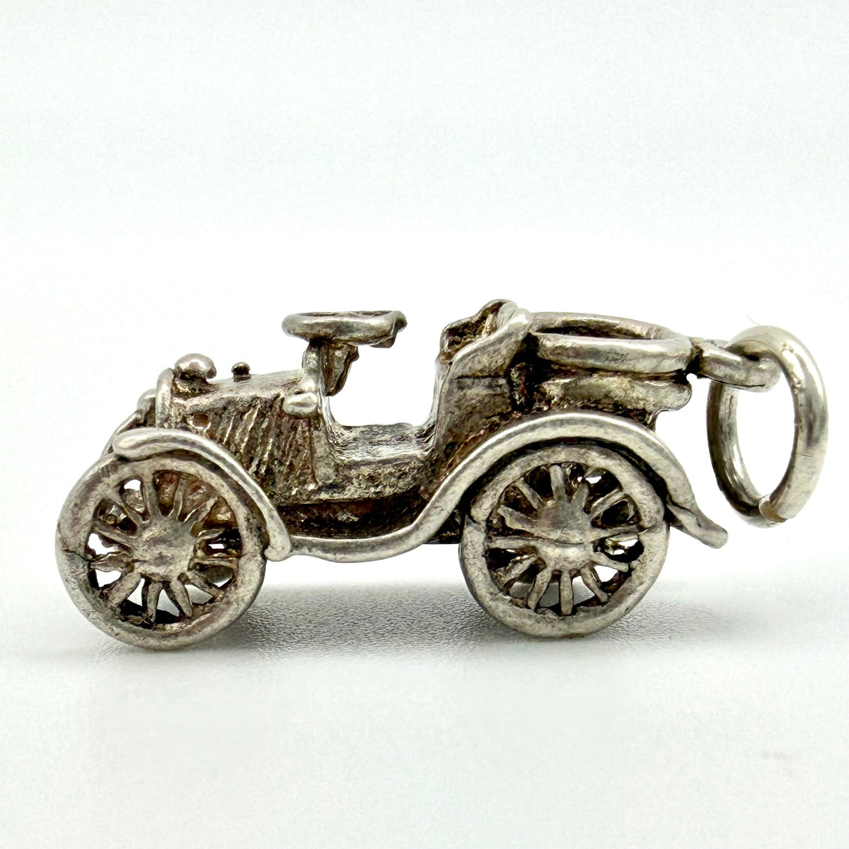 Vintage 925 sterling silver classic car charm side view