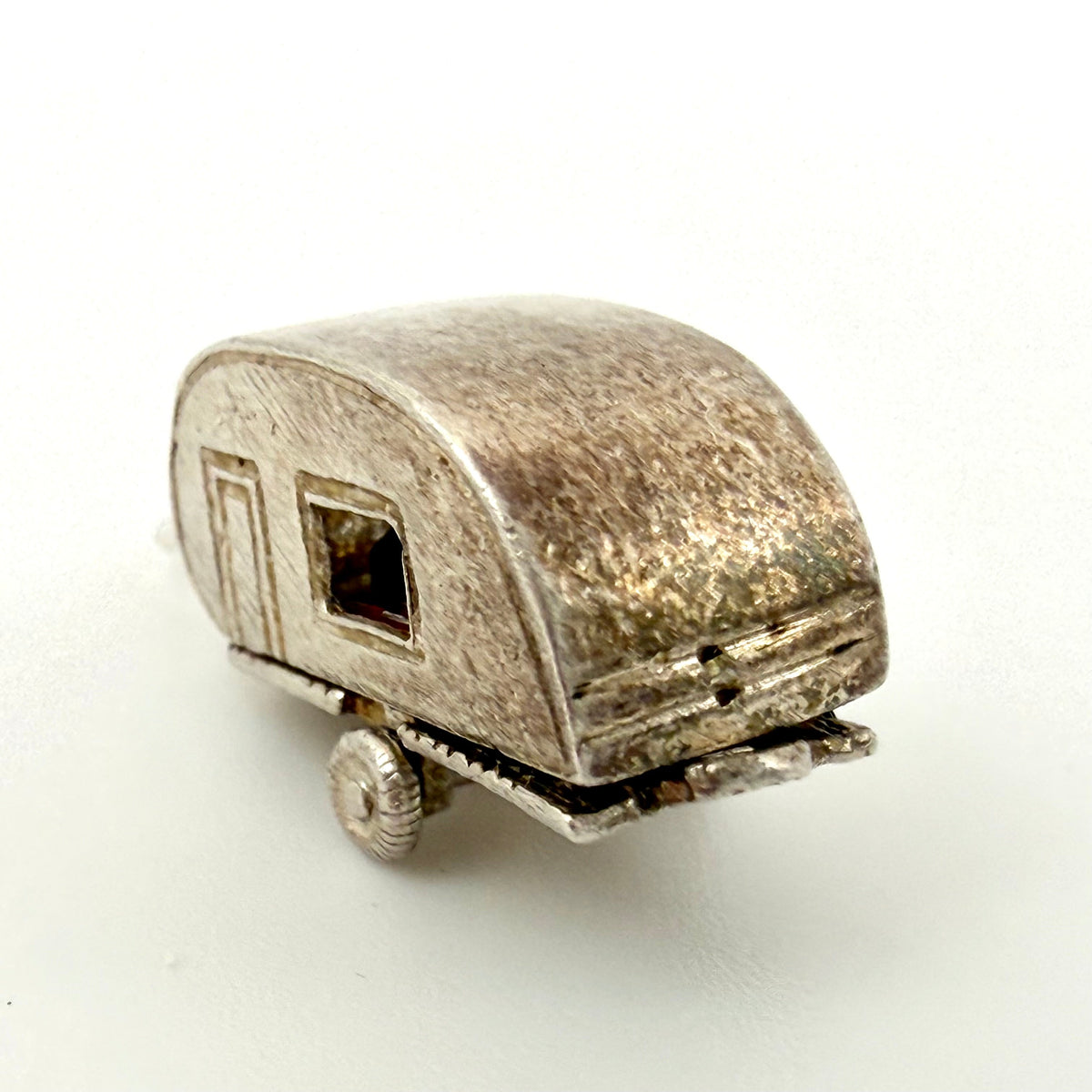 Vintage Sterling Silver enamel caravan charm