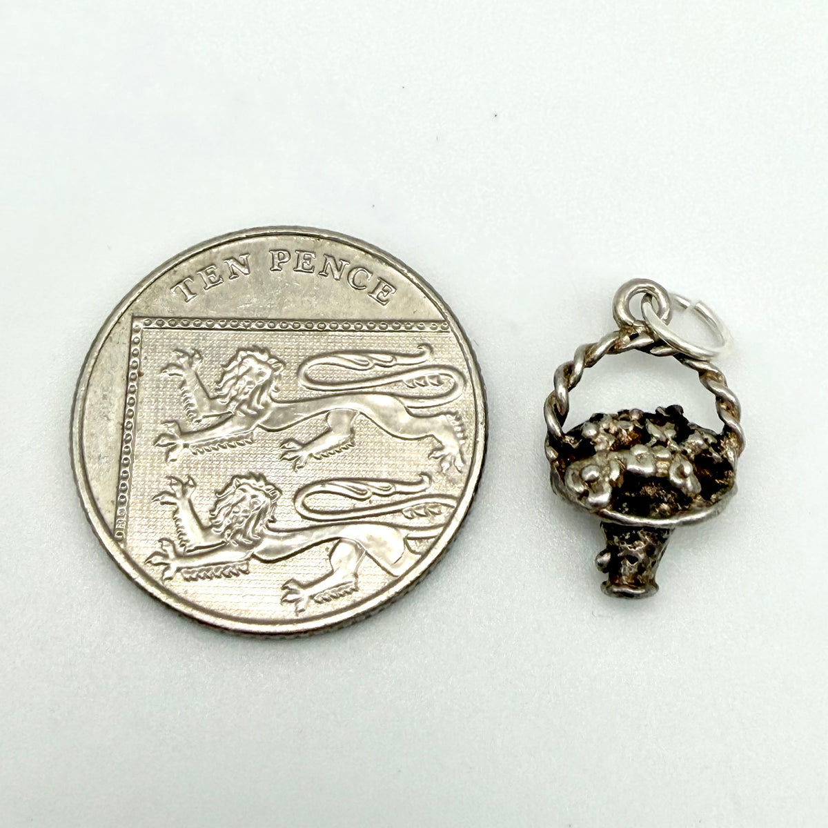 Vintage 925 Sterling Silver Flower Basket Charm