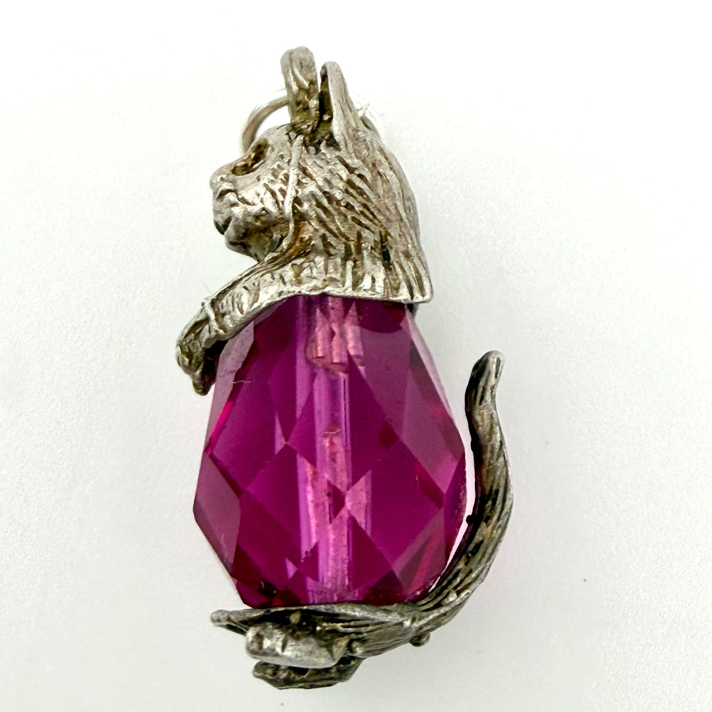 Vintage Sterling Silver Cat Charm