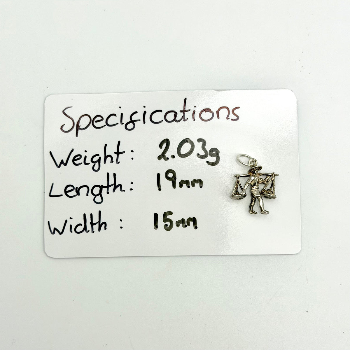 Vintage 925 Sterling Silver Oriental Water Carrier Charm