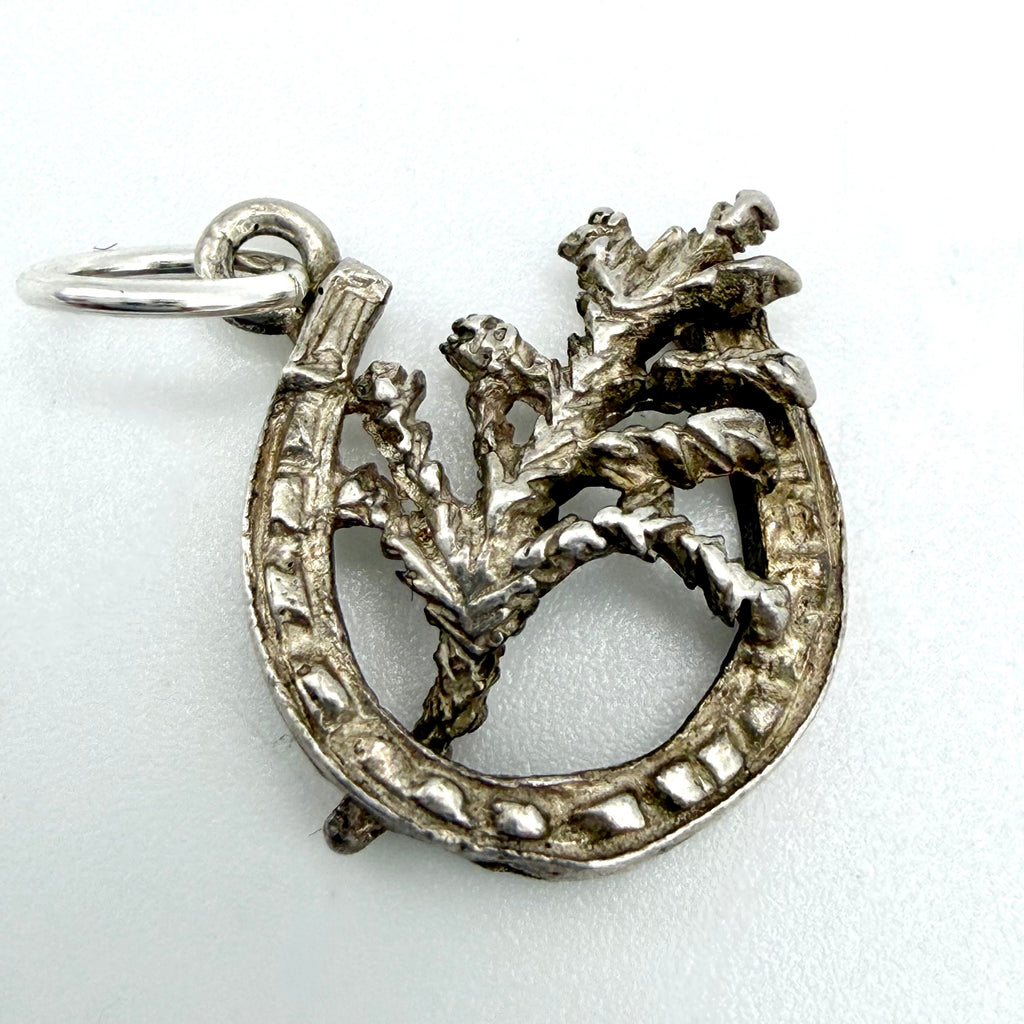Vintage Sterling Silver Lucky Heather Horseshoe Charm