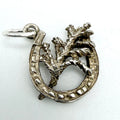Vintage Sterling Silver Lucky Heather Horseshoe Charm