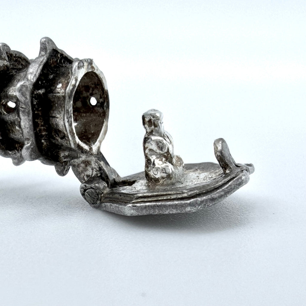 Vintage Sterling Silver Asian Pagoda Monk Charm