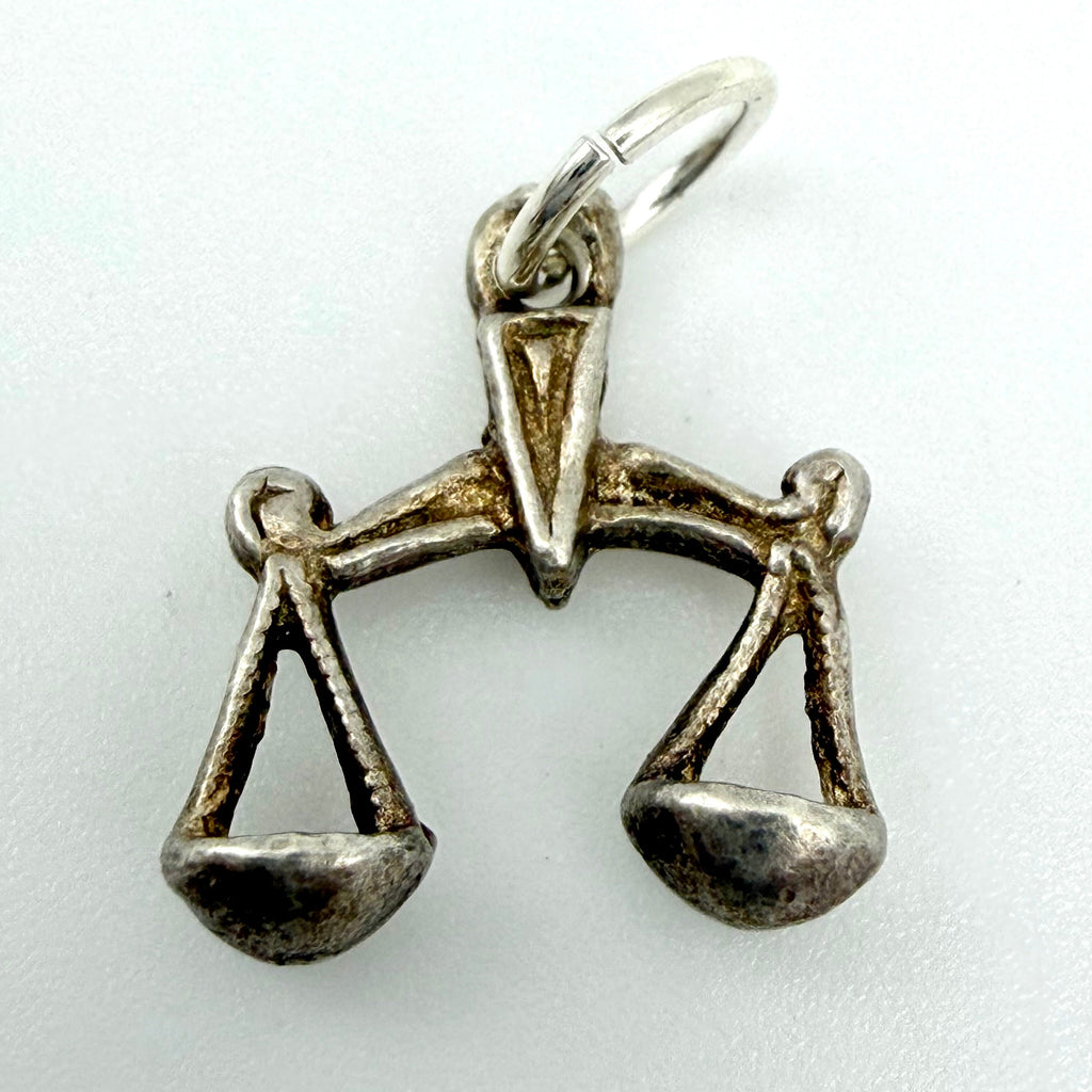 Vintage 925 Sterling Silver Libra Scales Charm