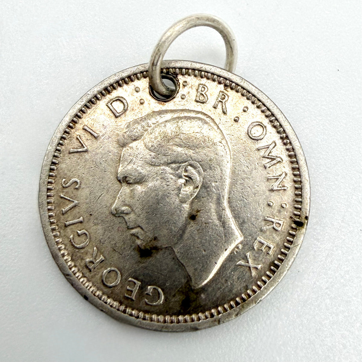 Vintage Silver 1940 Three Pence Coin Charm