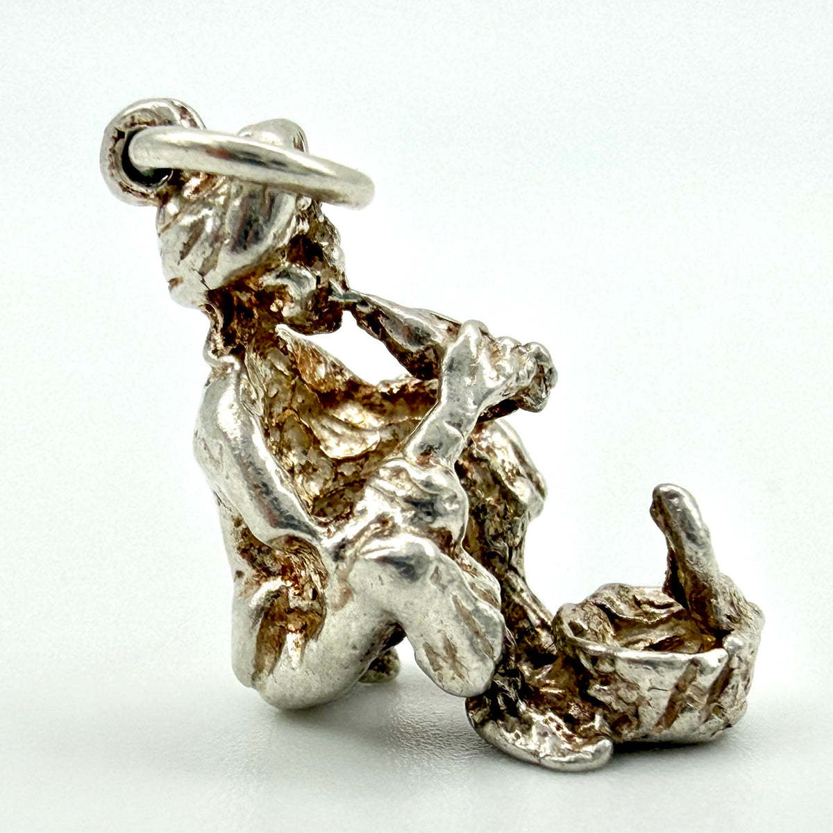 Vintage 925 Sterling Silver Snake Charmer Charm - Pats Silver