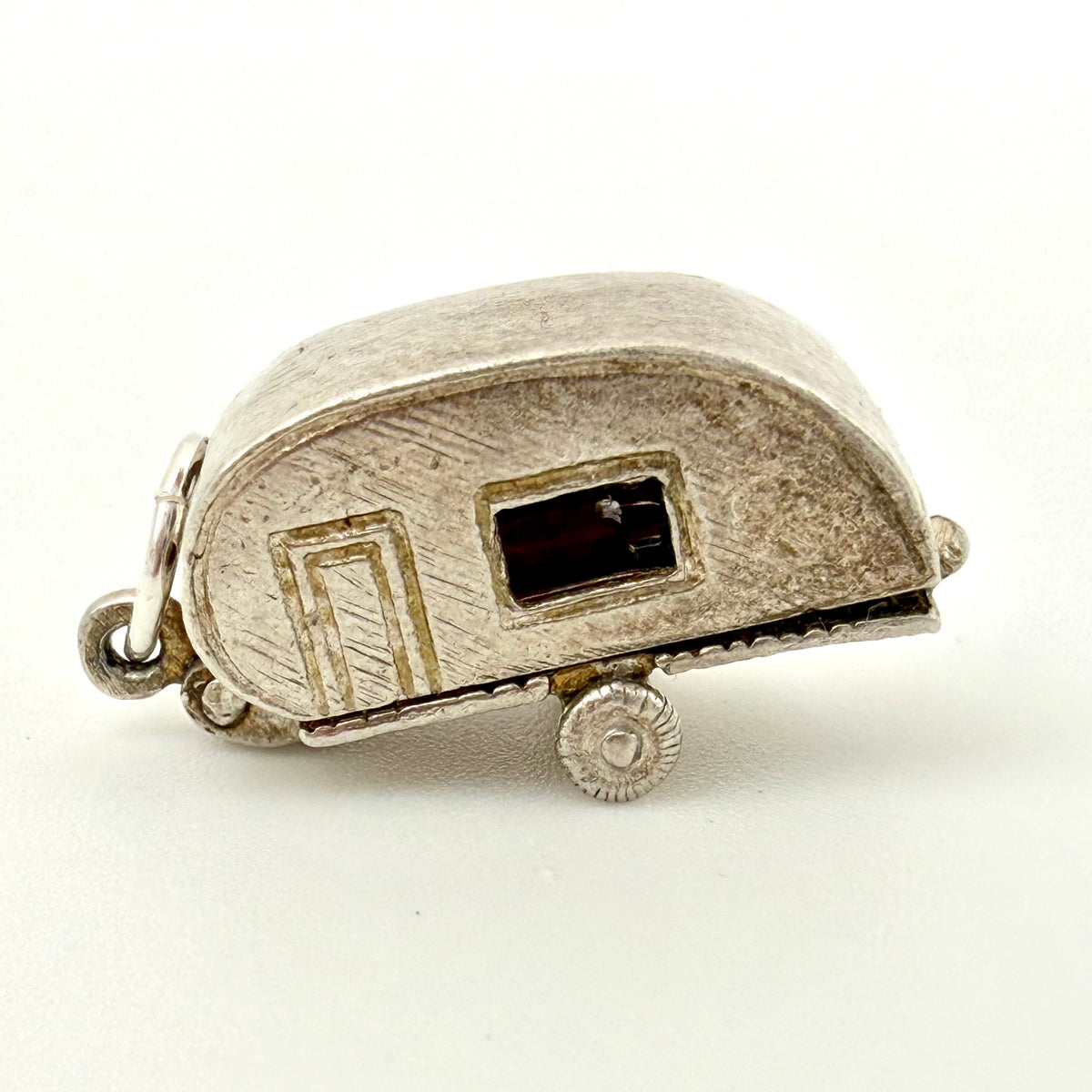 Vintage Sterling Silver enamel caravan charm
