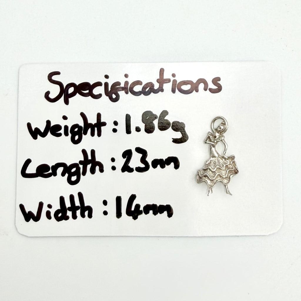 Vintage 925 Sterling Silver Flamenco Dancer Spanish Lady Dress Dancing Charm - Pats Silver