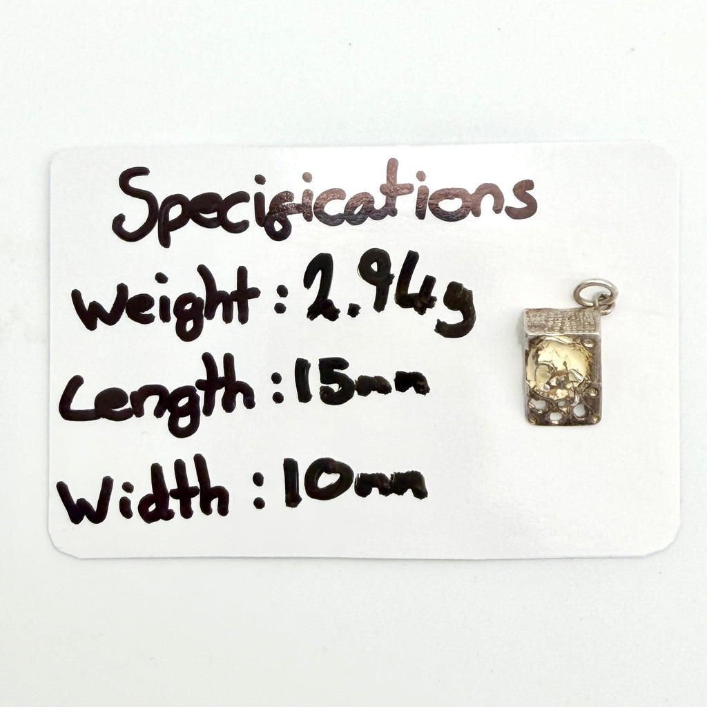 Vintage 925 Sterling Silver Enamel Mouse Swiss Cheese Wedge Charm - Pats Silver