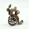 Vintage 925 Sterling Silver Carriage Coach Horse Drawn Victorian Style Charm - Pats Silver