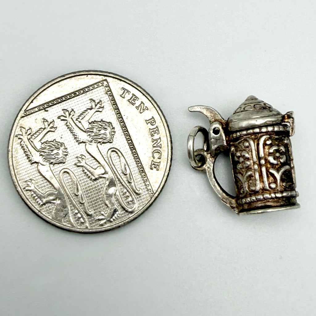 Vintage 925 Sterling Silver Opening Tankard Charm - Pats Silver