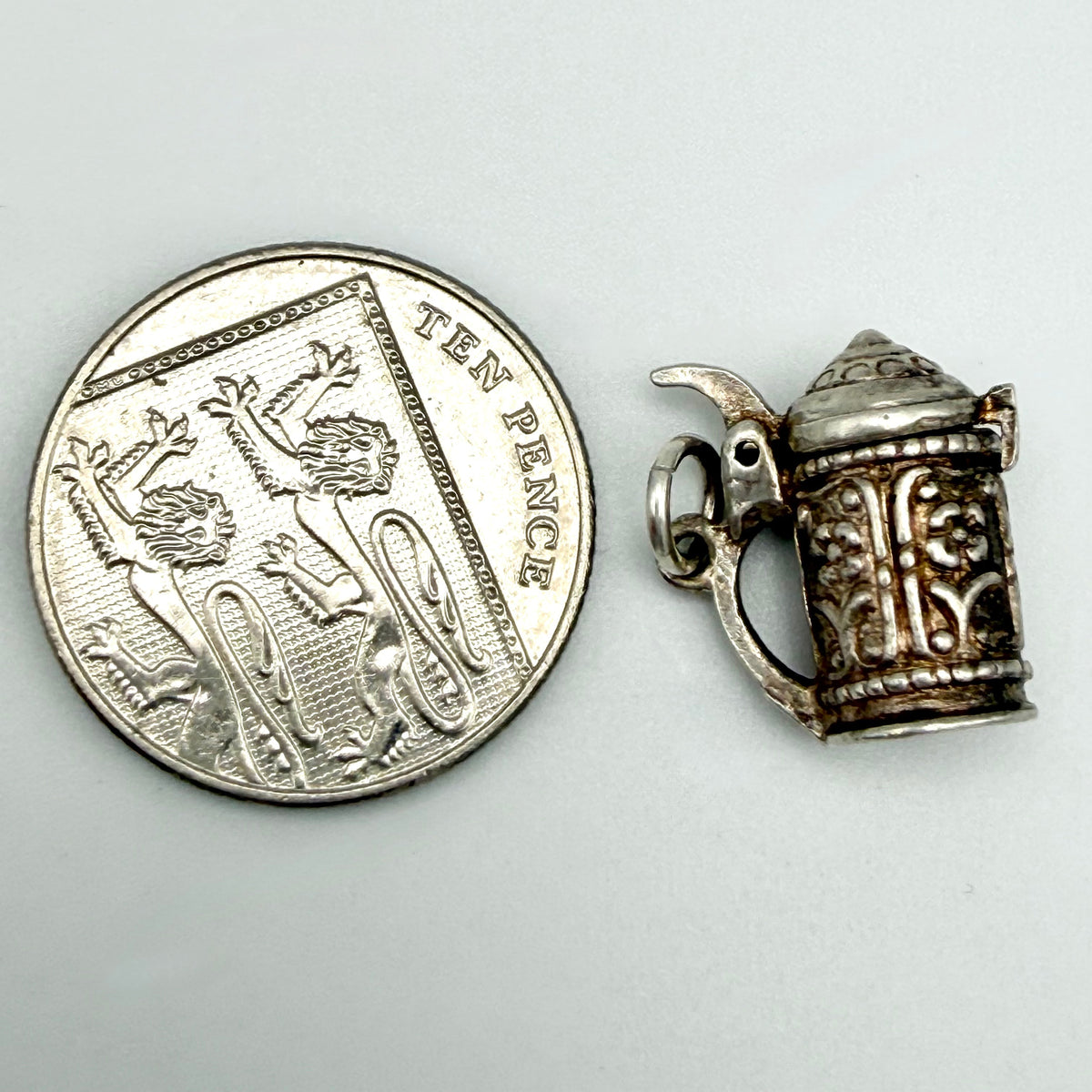 Vintage 925 Sterling Silver Opening Tankard Charm - Pats Silver