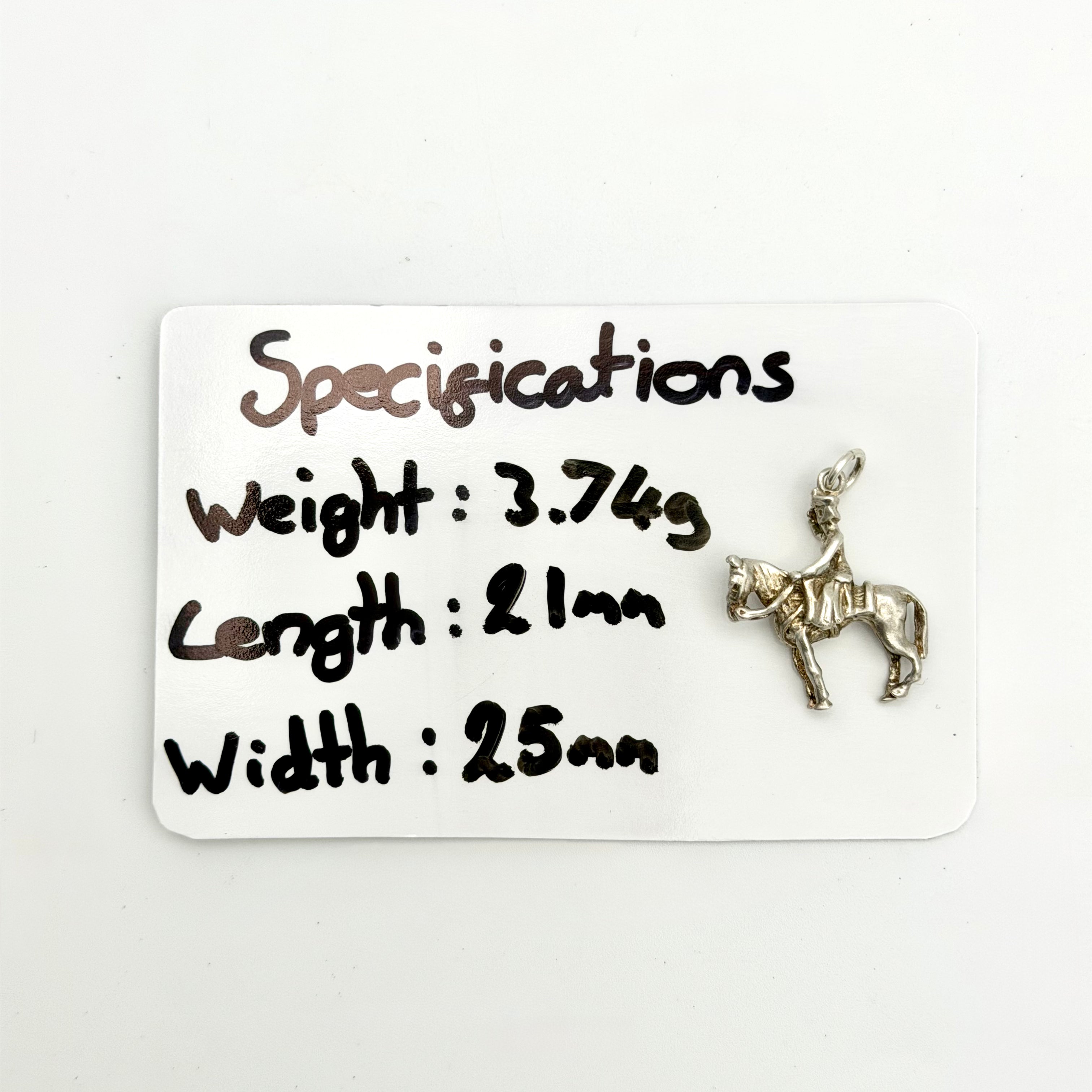 Vintage 925 Sterling Silver Queen Elizabeth II on Horseback Charm - Pats Silver