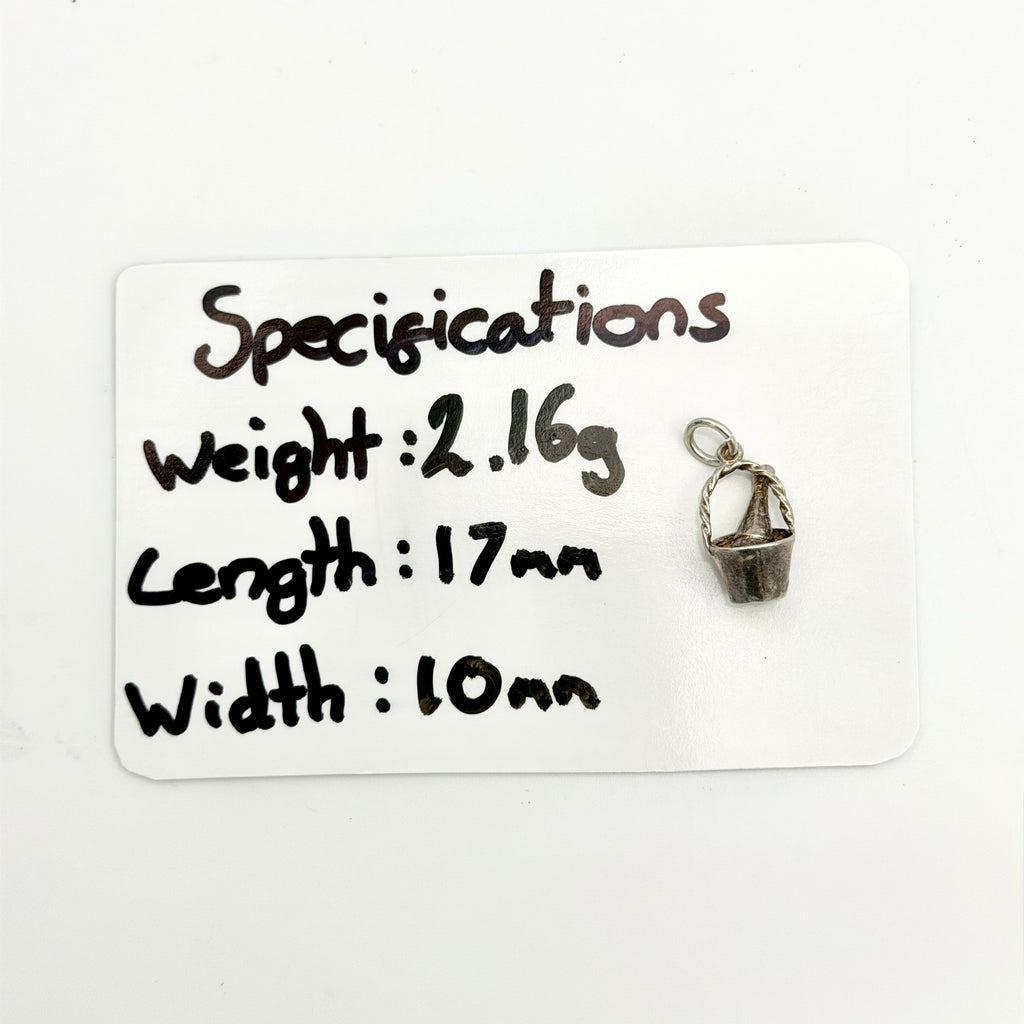 Vintage 925 Sterling Silver Champagne Bucket Charm - Pats Silver