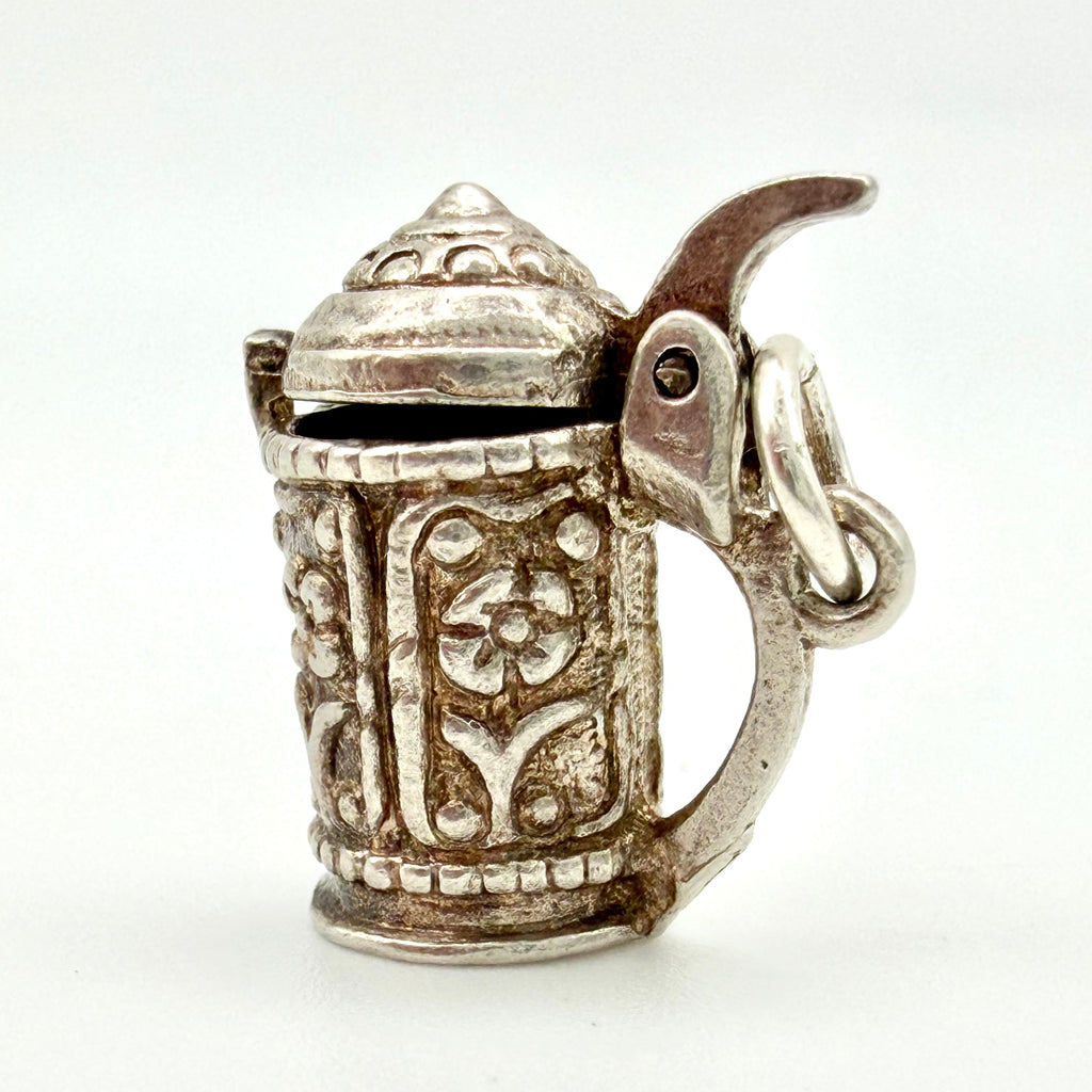 Vintage 925 Sterling Silver Opening Tankard Charm - Pats Silver